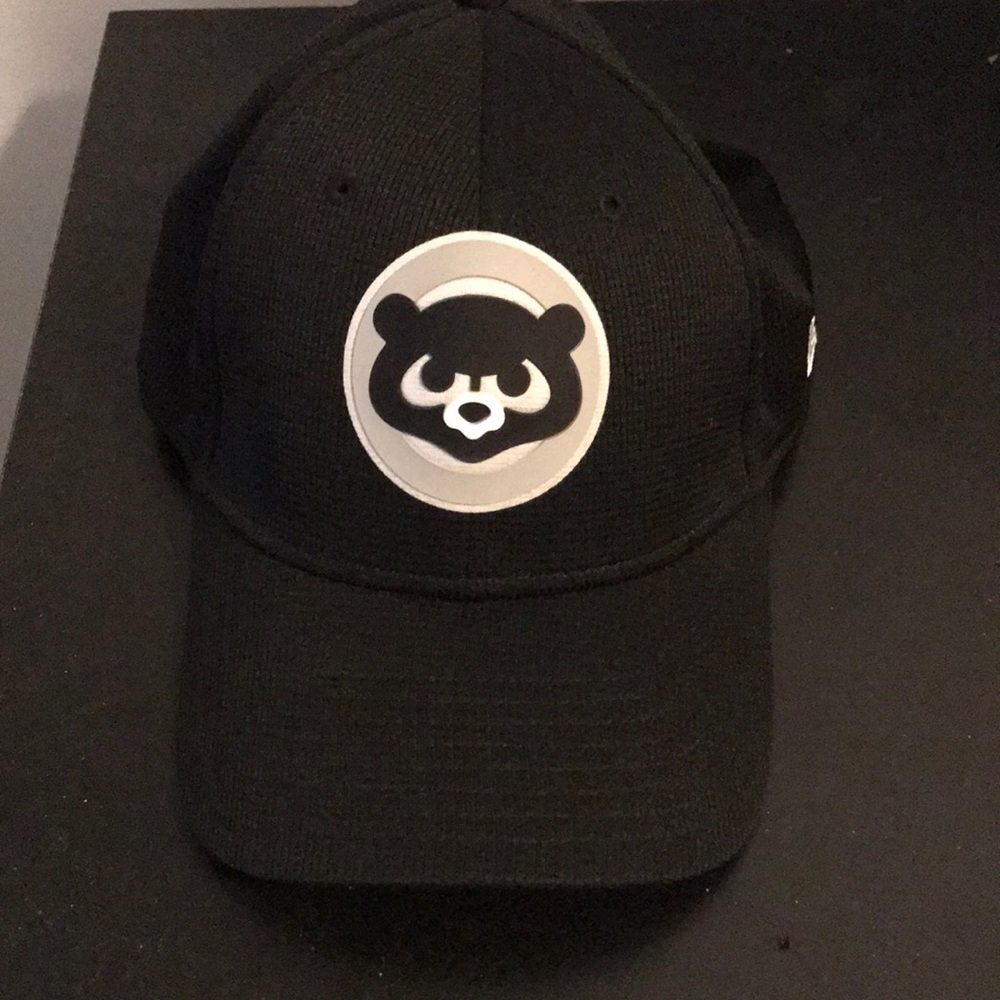 Chicago Cubs hat, Black/White, Flex Fit